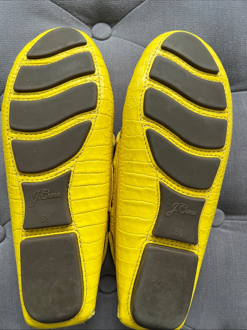 J. Crew Diving Moccasin in Croc-Embossed Leather Size 8.5 EUC - Picture 4 of 6